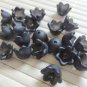 Lot of 20 Bell Tulip Black Flower Beads