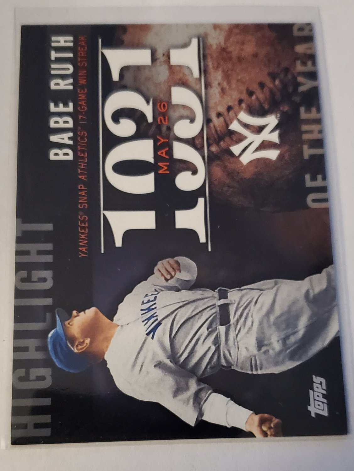 Babe Ruth 2015 Topps Highlight Of The Year Insert Card