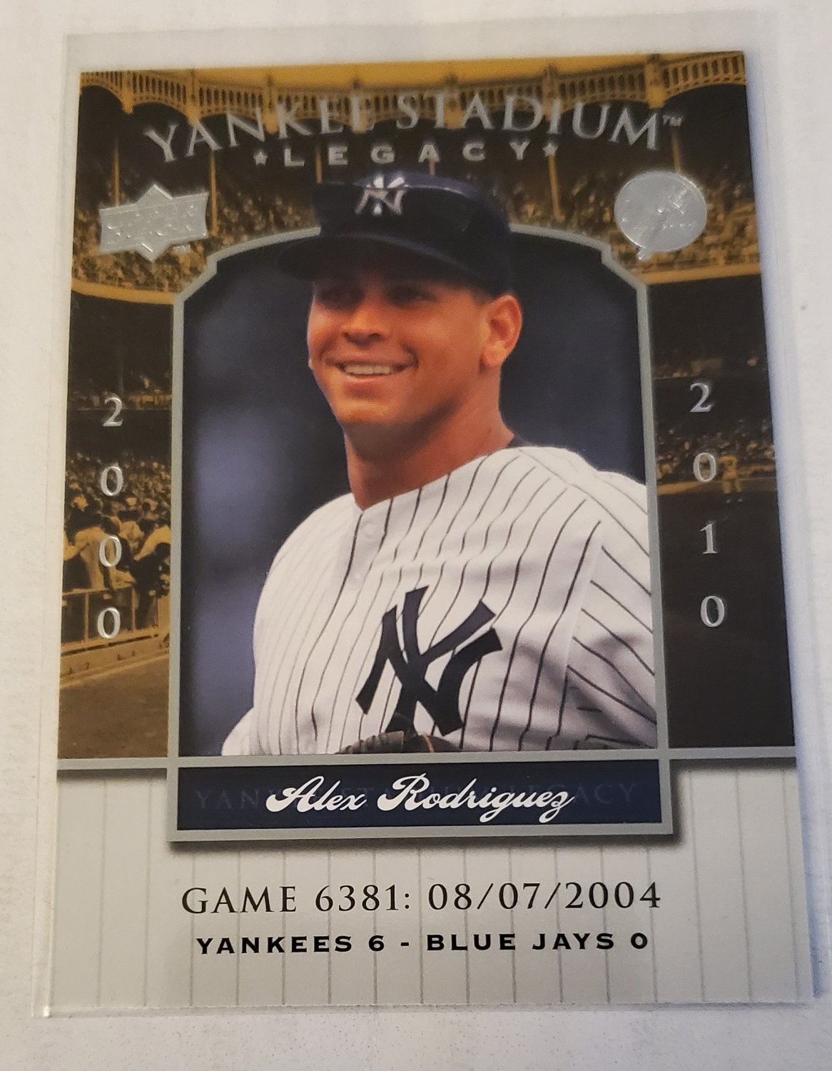Alex Rodriguez 2008 Upper Deck Yankee Stadium Legacy Insert Card