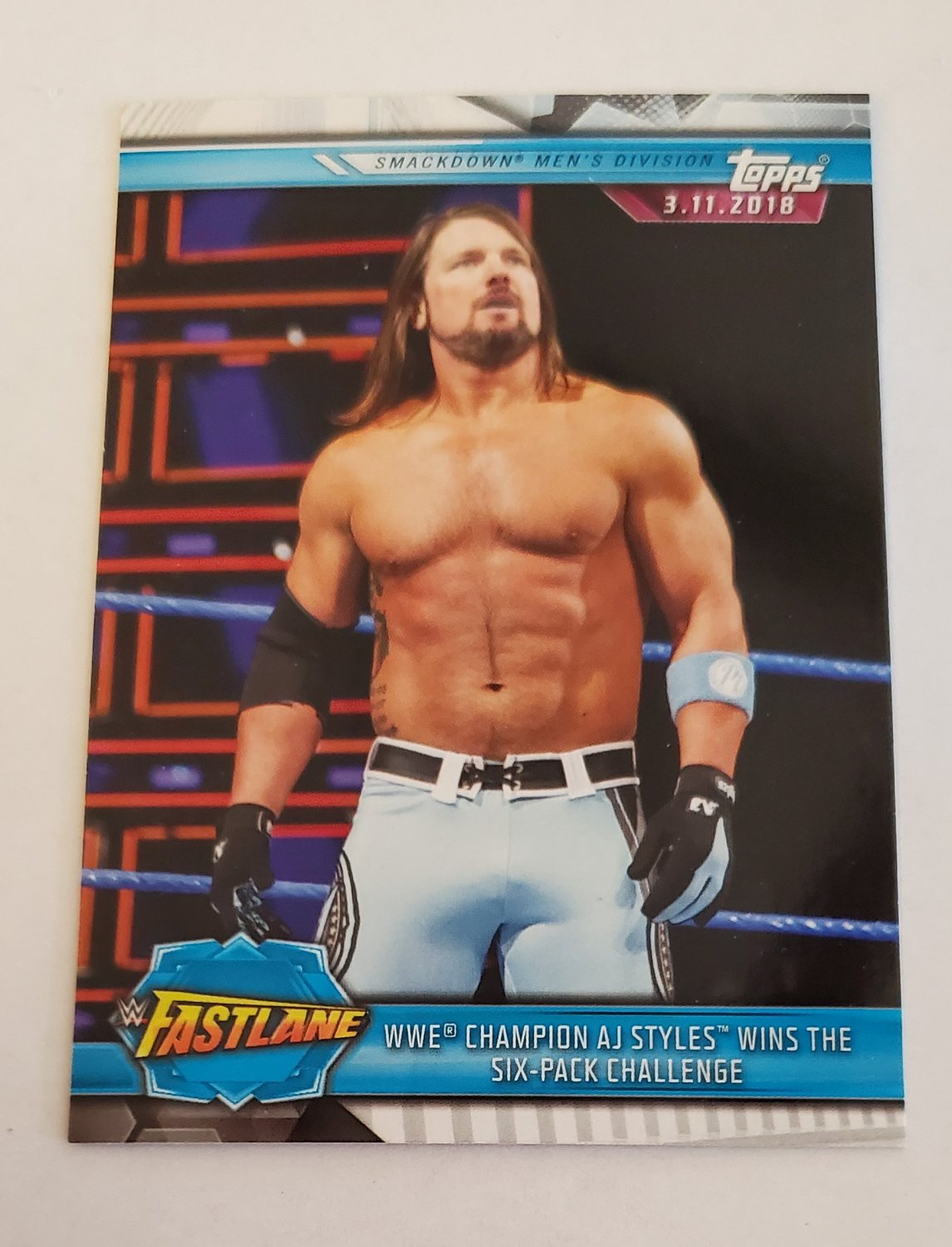 AJ Styles 2019 Topps WWE Road To Wrestlemania Base Card