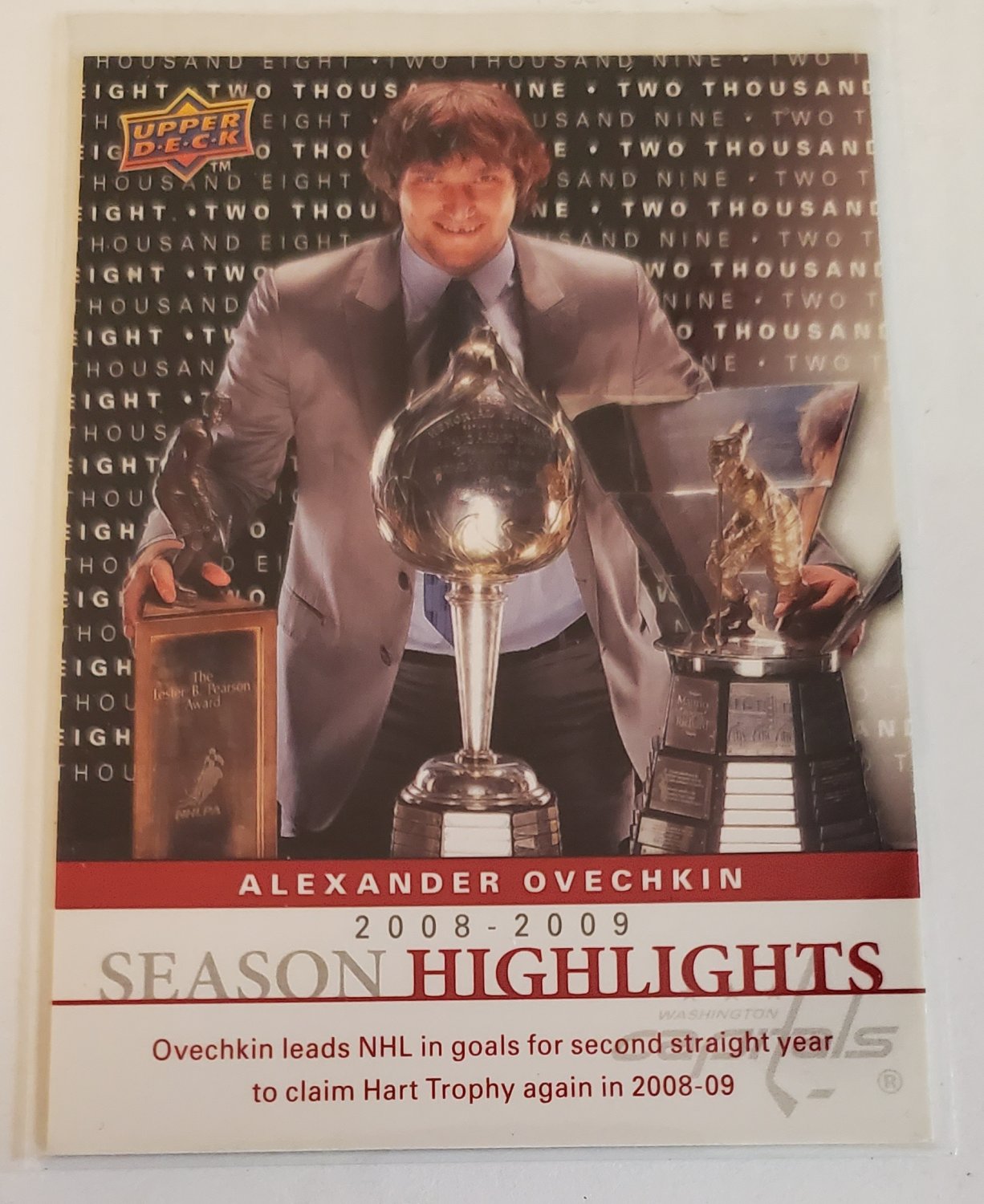 Alexander Ovechkin 2009-10 Upper Deck Season Highlights Insert Card