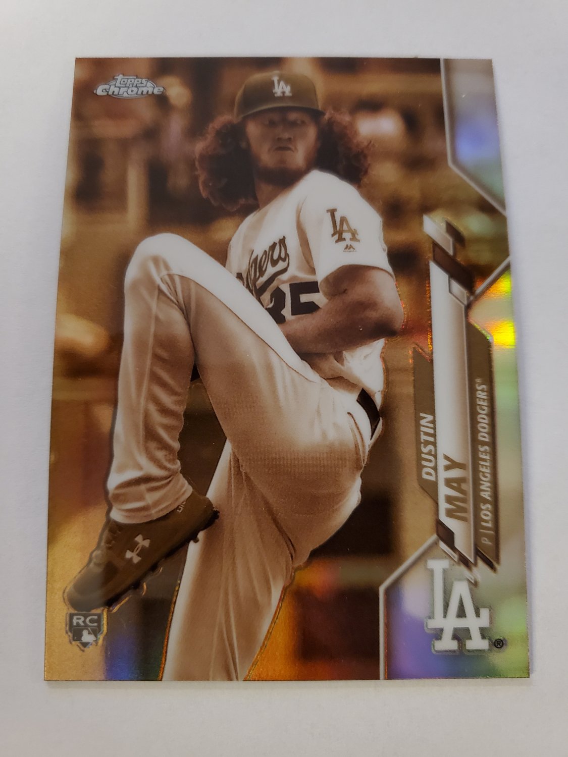 Dustin May 2020 Topps Chrome Sepia Refractor Rookie Card