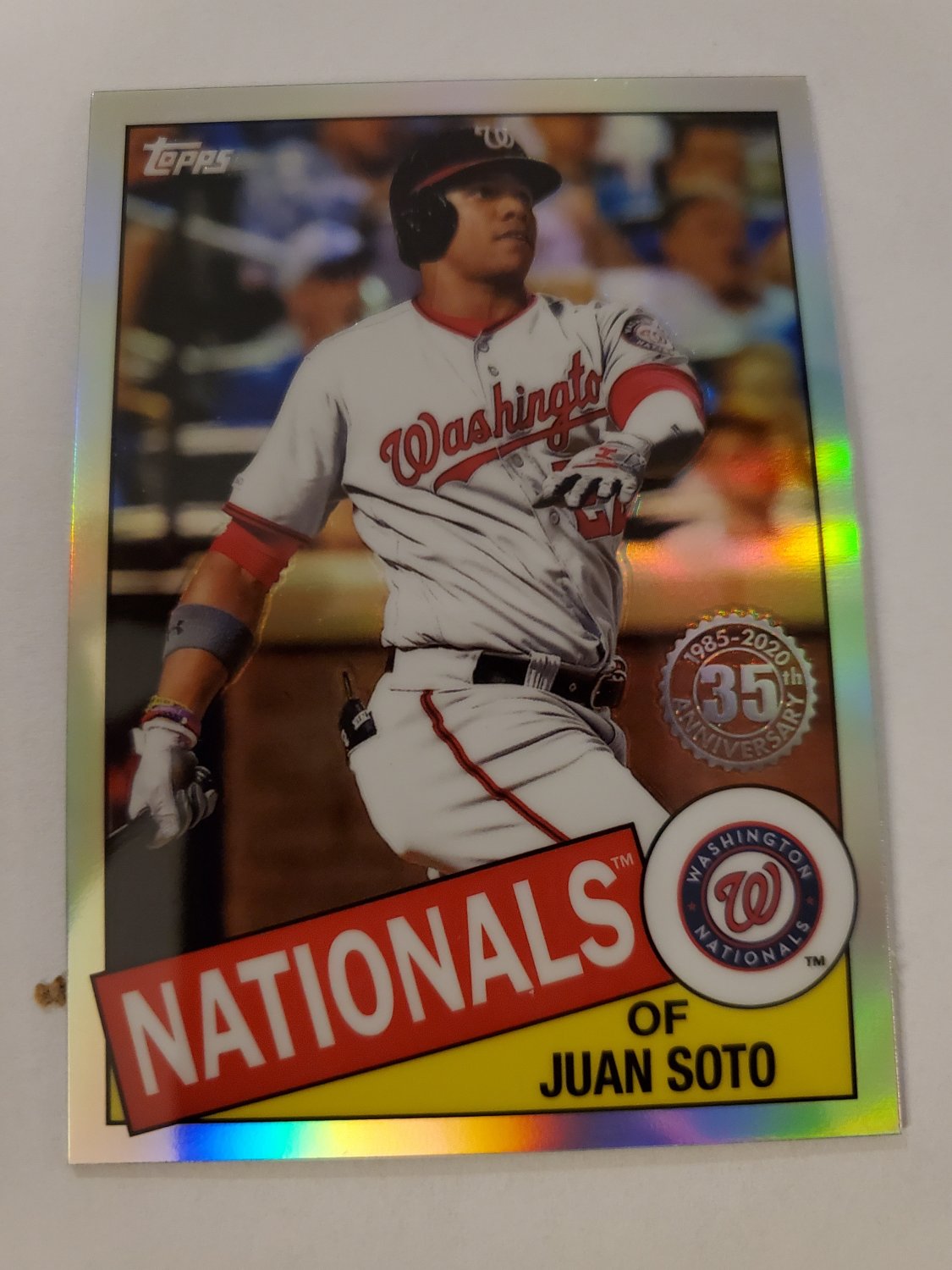 Juan Soto 2020 Topps Chrome 85 Topps Insert Card Juan Soto 2020 Topps Chrome 85 Topps Insert Card