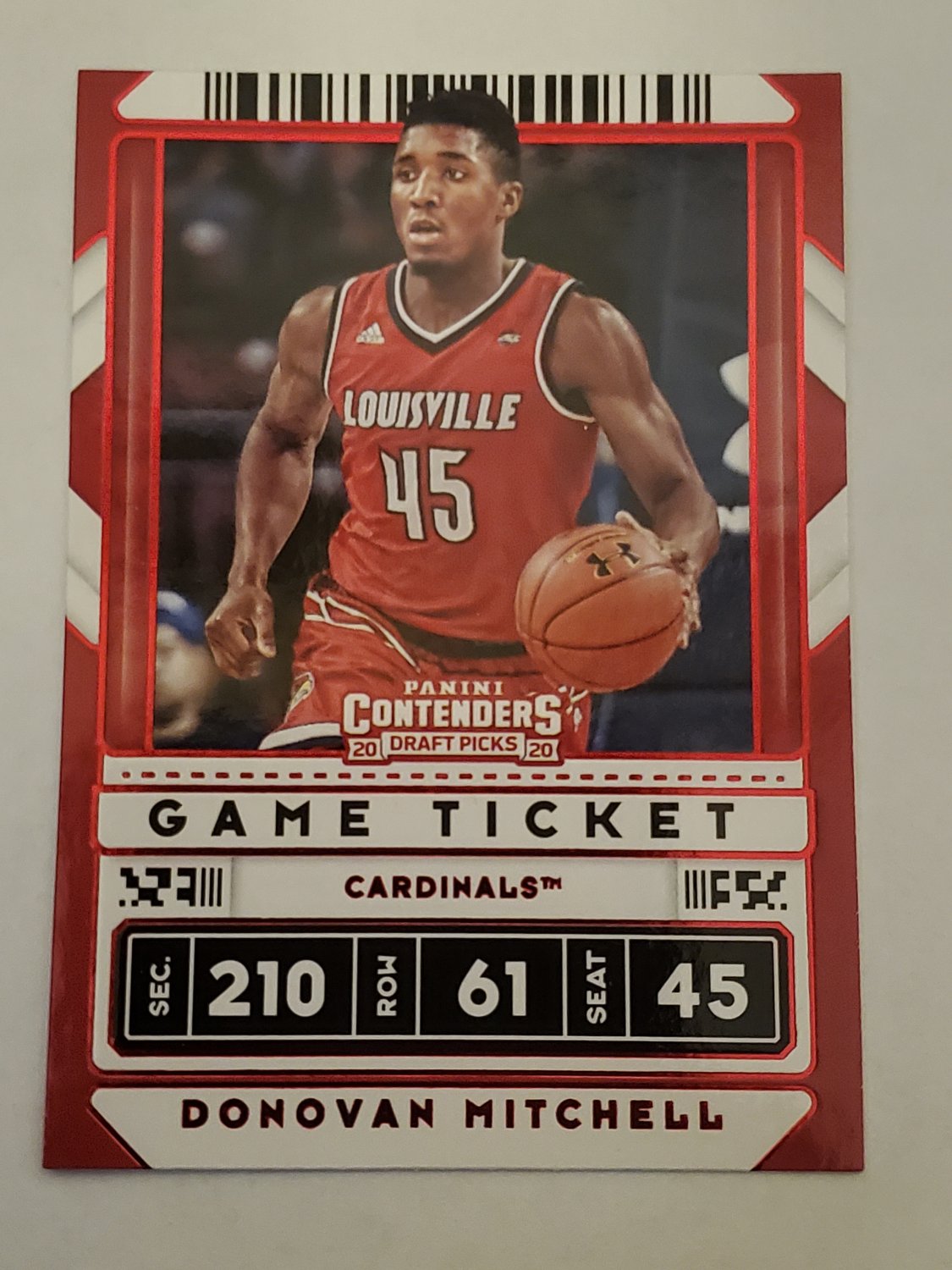 Donovan Mitchell 2020-21 Contenders Draft Picks Game Ticket Red Card
