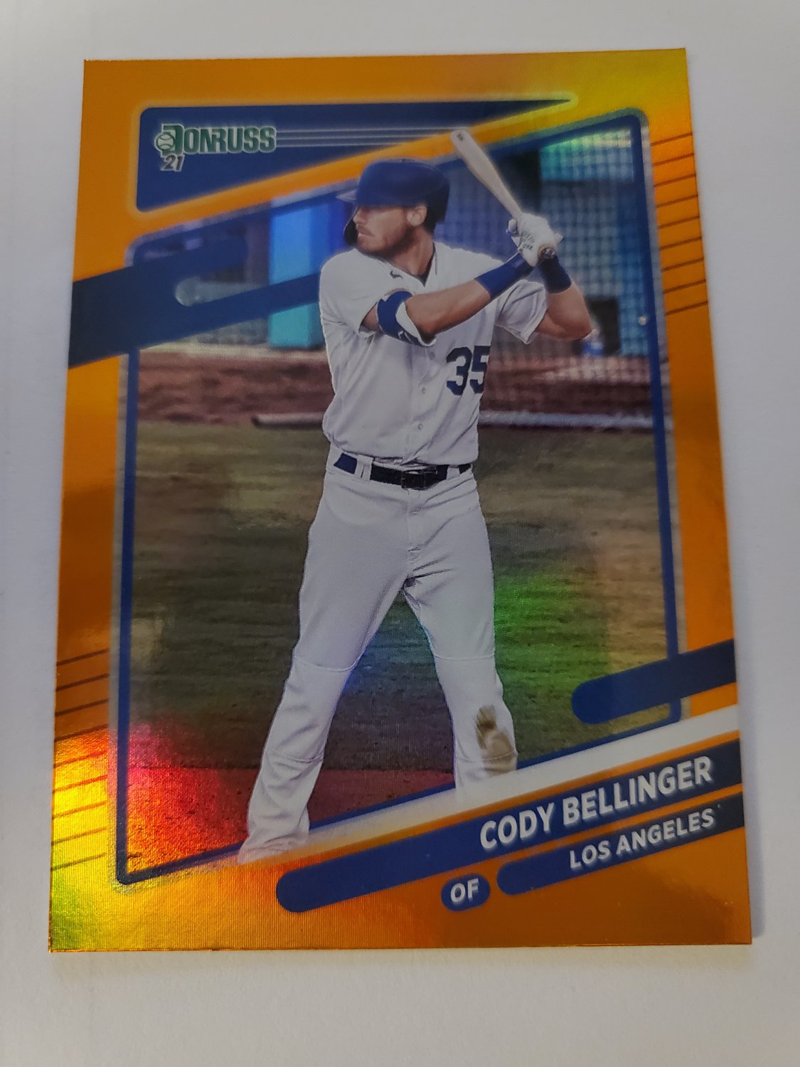 Cody Bellinger 2021 Donruss Holo Orange Insert Card