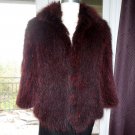 $1,500 Neiman Marcus Burgundy  Racoon Fur Jacket  M