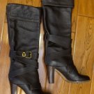 AUTH NIB Chloe Prince Brown Leather Knee High Boots 38