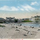 View of Beach and Three Hotels, York Beach, ME Vintage Postcard (circa 1916)