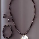 Black Pearls w/mother of pearl medallion (set) $48.00