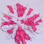 Large Pink and White Korker Bow
