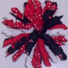 Large Red/Black/White Korker Bow