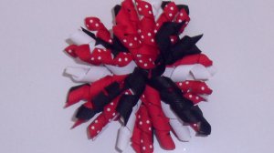 Large Red/Black/White Korker Bow