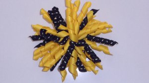 Large Yellow and Black Korker Bow