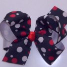 Large Black/Red/White Polka Dot Bow