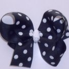 Large Black and White Polka Dot Bow