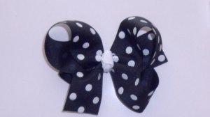 Large Black and White Polka Dot Bow