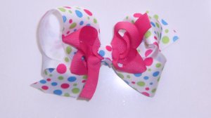 Large Pink Multi Polka Dot