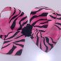 Large Pink and Black Zebra Bow