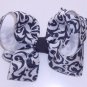 Large Black and White Swirl Bow