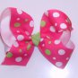 Large Pink and Green Polka Dot Bow
