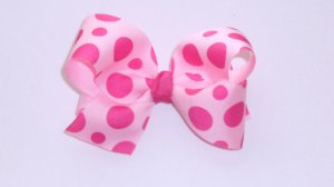 Large Pink Polka Dot Bow