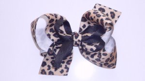 Large Leopard Print Bow