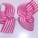 Large Pink and White Striped Bow