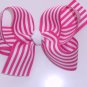 Large Pink and White Striped Bow