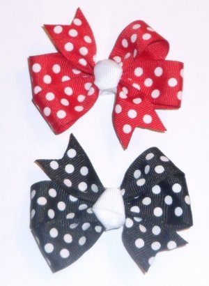 Red and Black Dot Itsy Bitsy Bows
