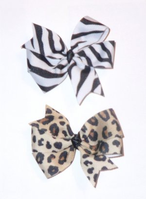 Zebra and Leopard Itsy Bitsy Bows