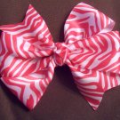 Pink and White Zebra Pinwheel Bow