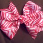 Pink and White Zebra Pinwheel Bow