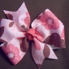 Pink and Brown Pinwheel Bow