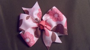 Pink and Brown Pinwheel Bow