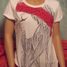 T-shirt with lady in scarf