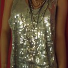 Silver sequinned T-shirt