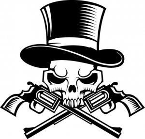 SKULL PISTOLS Vinyl Decal Sticker