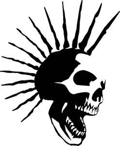 punk skull spike mohawk vinyl decal sticker punk skull spike mohawk vinyl decal sticker
