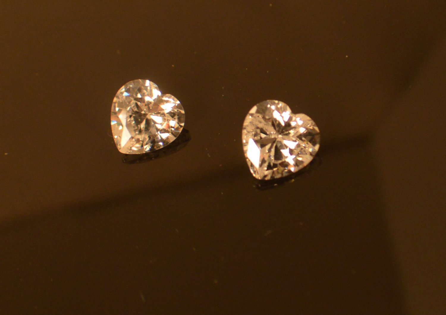 2 Beautiful Clear Prism Heart Crystal so many Flashes of Light Hearts
