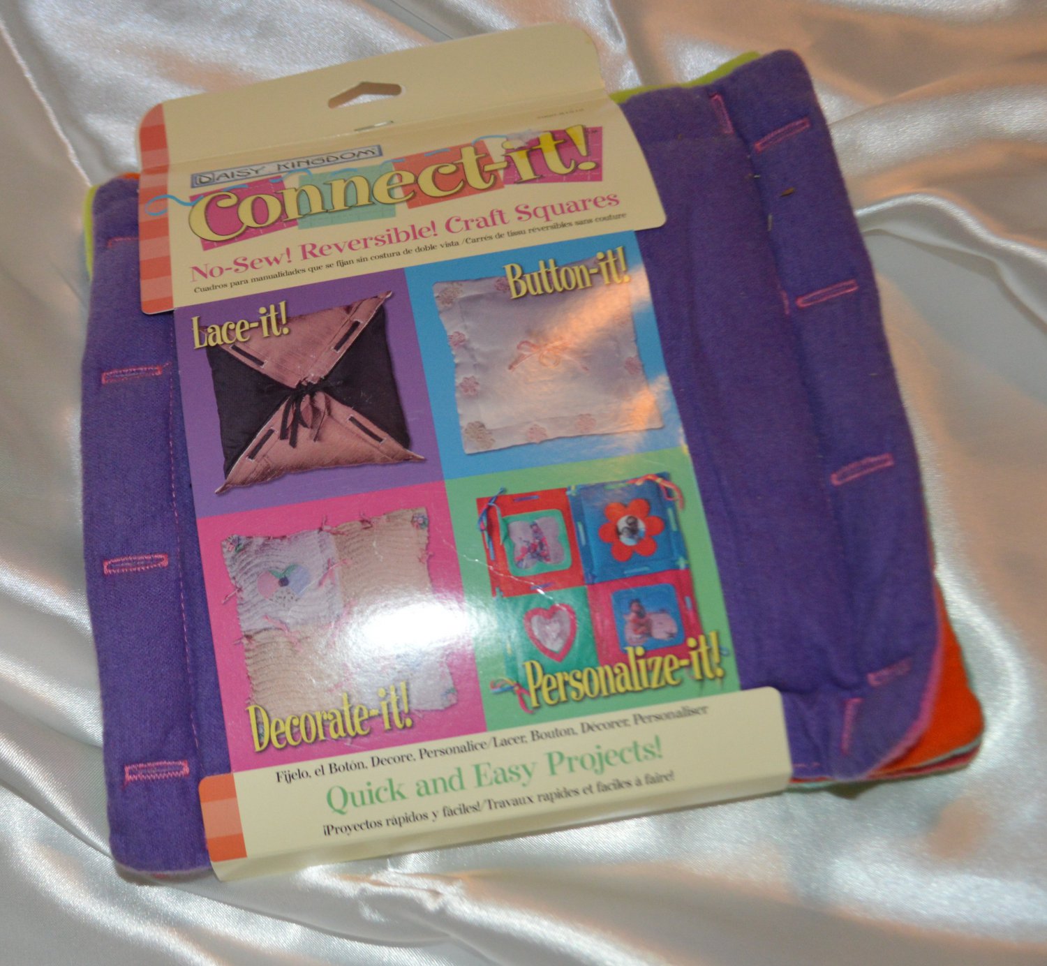 Daisy Kingdom Connect-it No-Sew Reversible Craft Squares Assorted colorful Color
