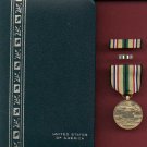 Desert Storm Desert Shield Service medal in case with ribbon bar and lapel pin