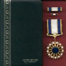 US Air Force Distinguished Service medal in case with ribbon bar and lapel pin US Air Force Distinguished Service medal in case with ribbon bar and lapel pin