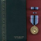 Humanitarian Service Award medal in case with ribbon bar and lapel pin