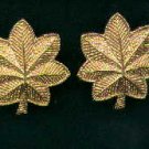 Pair of Major rank insignia 1/2 size  Gold Oak Leaves