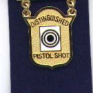USMC Marine Corps Distinguished Pistol Shot badge in gold