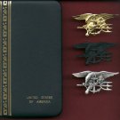 Set of Navy SEAL Badges Tridents in Case