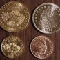 CSA Confederate set of four coins dated 1861