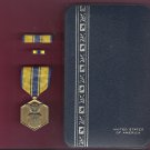 Air Force Commendation medal in case with ribbon bar and lapel pin