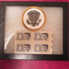 SALE PENDING---White House Service badge in case with President Kennedy Memorial Stamps SALE PENDING---White House Service badge in case with President Kennedy Memorial Stamps