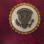 SALE PENDING---White House Service badge in case with President Kennedy Memorial Stamps